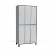 Armário Vestiário Triplo Com 6 Cacifos