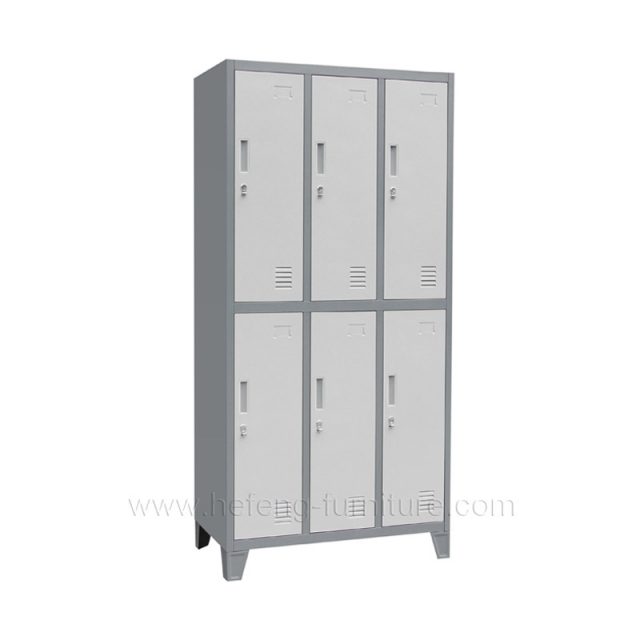 Armário Vestiário Triplo Com 6 Cacifos